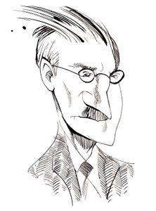 James Joyce - caricature of Irish writer (1882-1941)